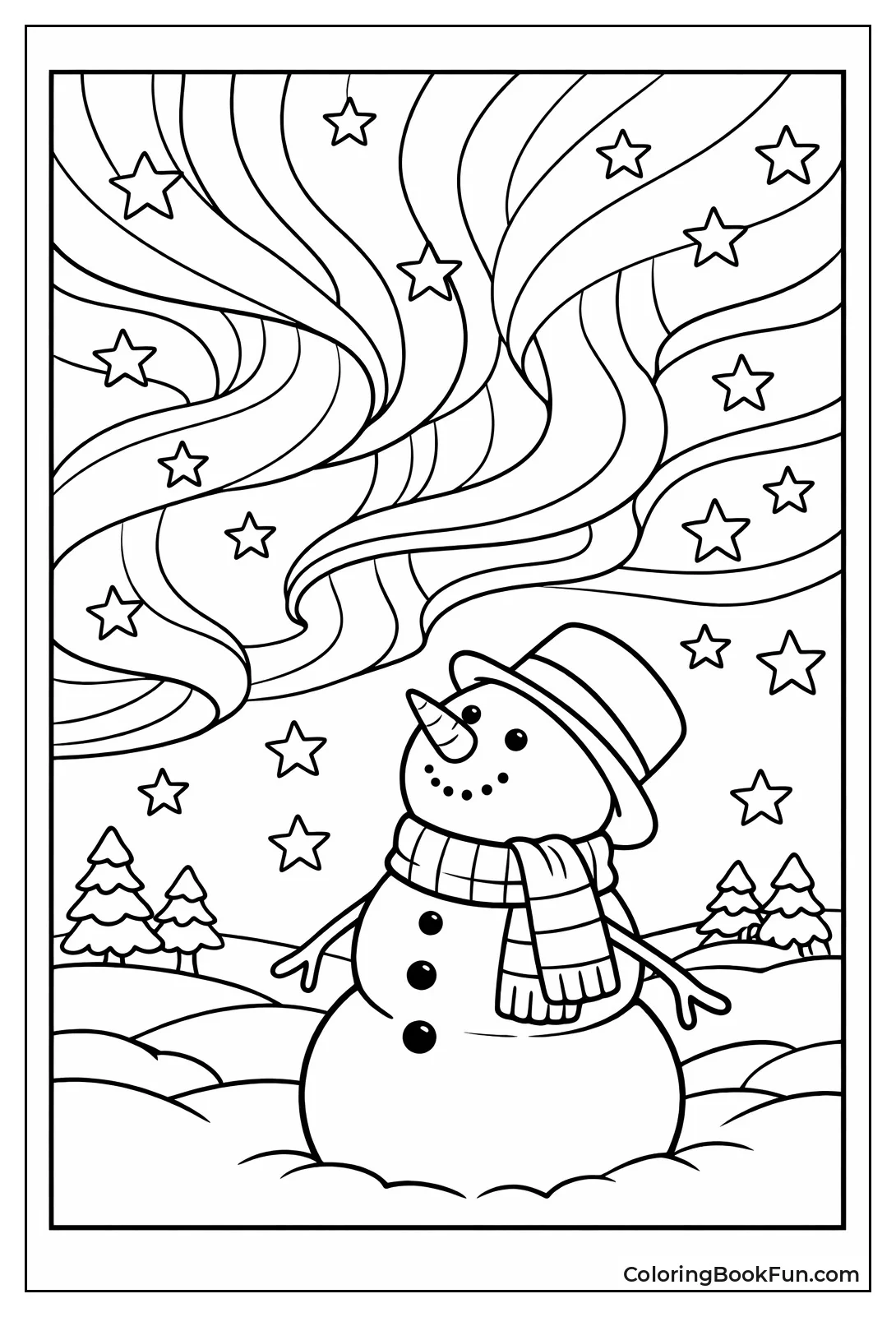 Snowman Watching Aurora
