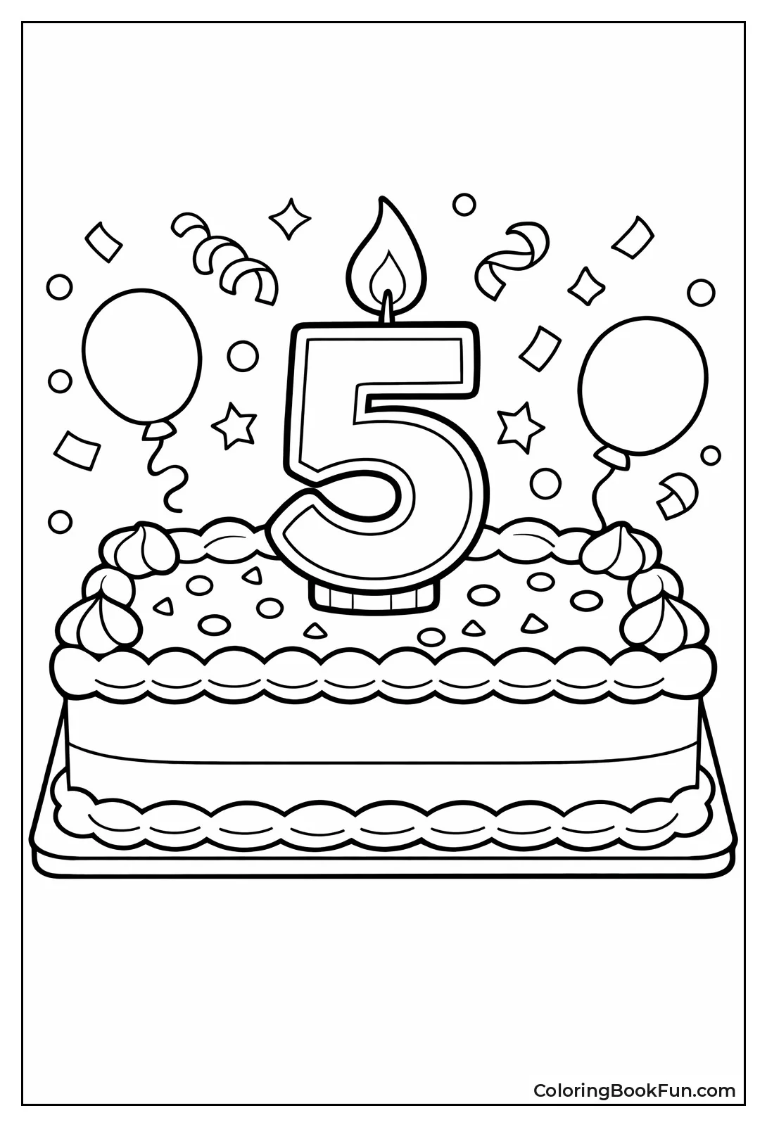 Number Five Birthday Cake