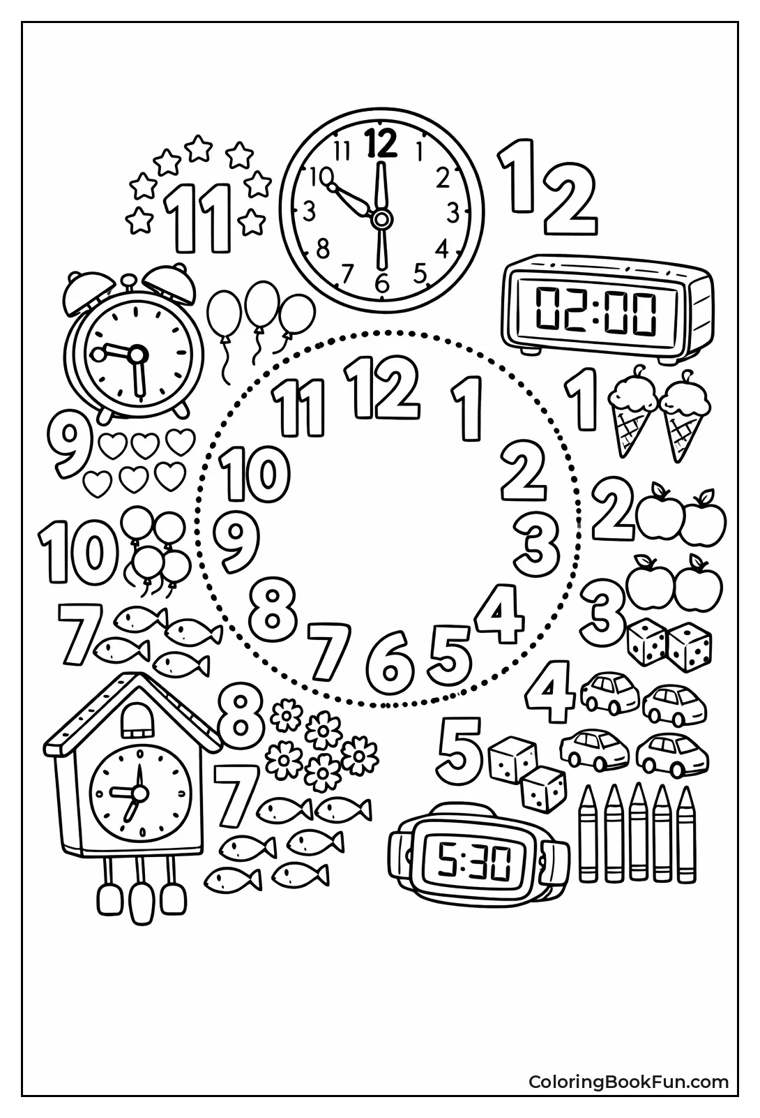 Clocks Match Grouped Numbers