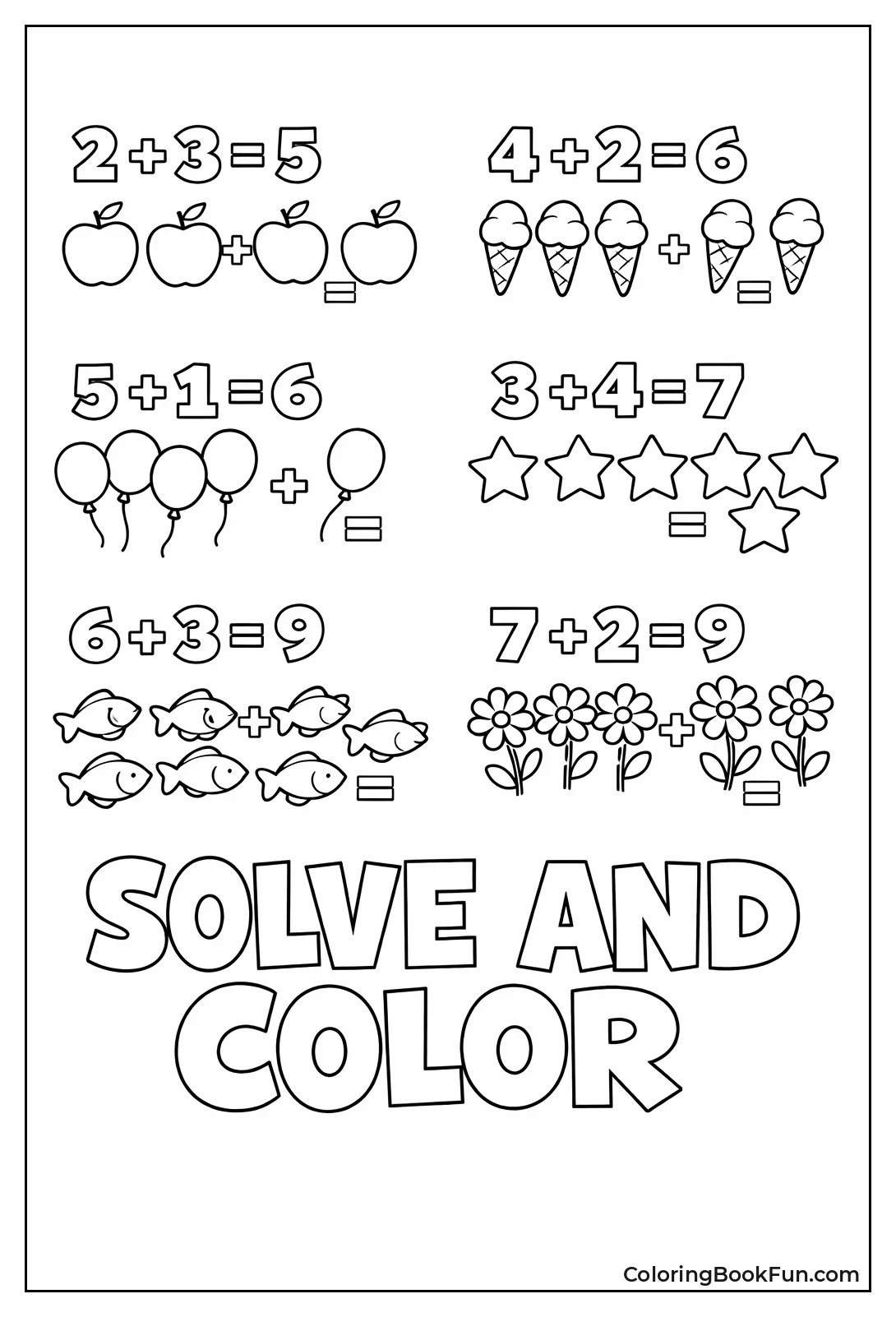 Addition Problems with Color Answers
