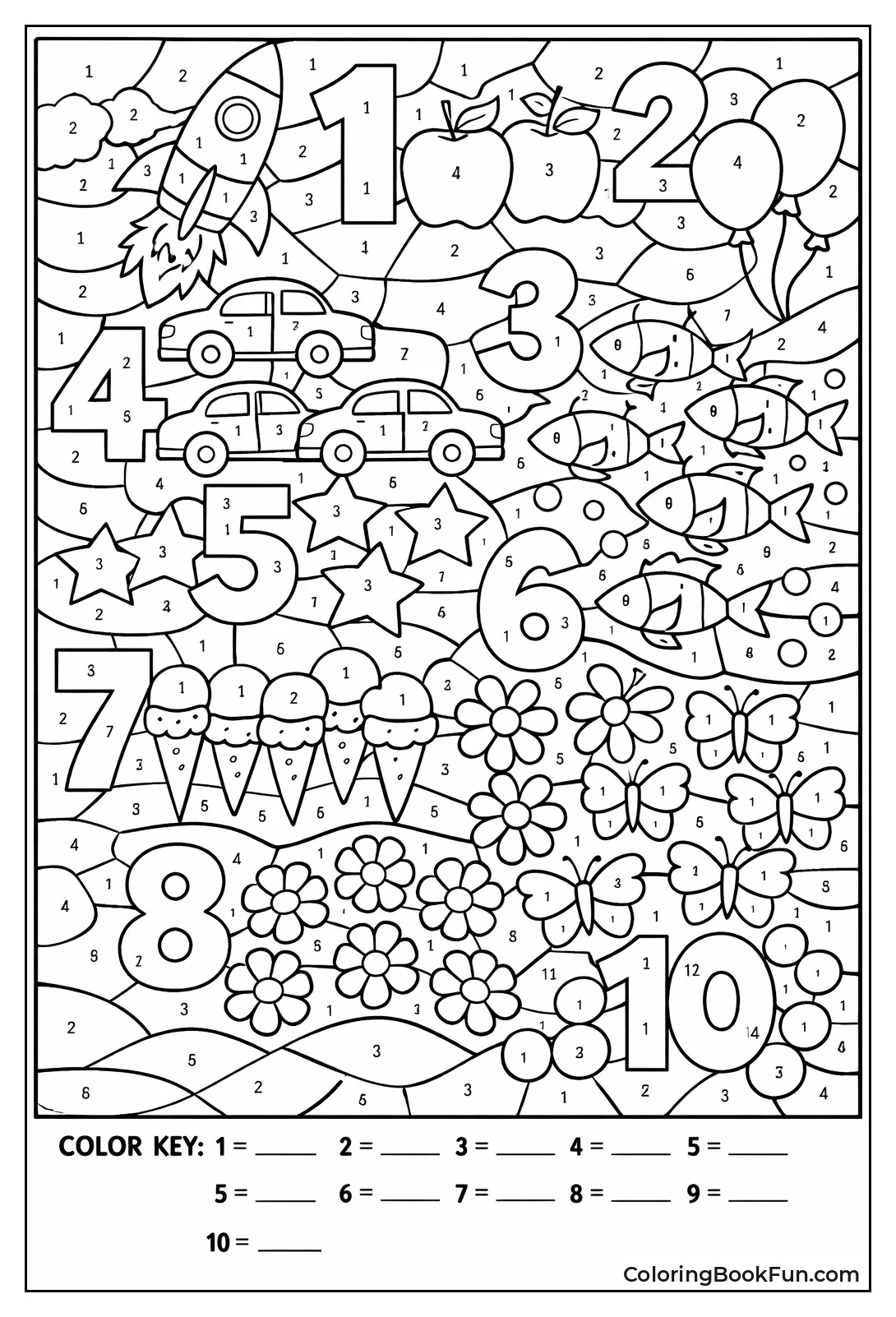 Detailed Picture by Number Colors