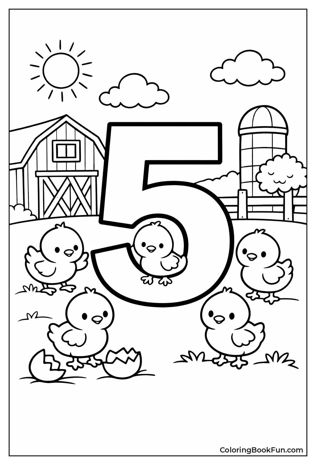 Farm Animals Matching the Number