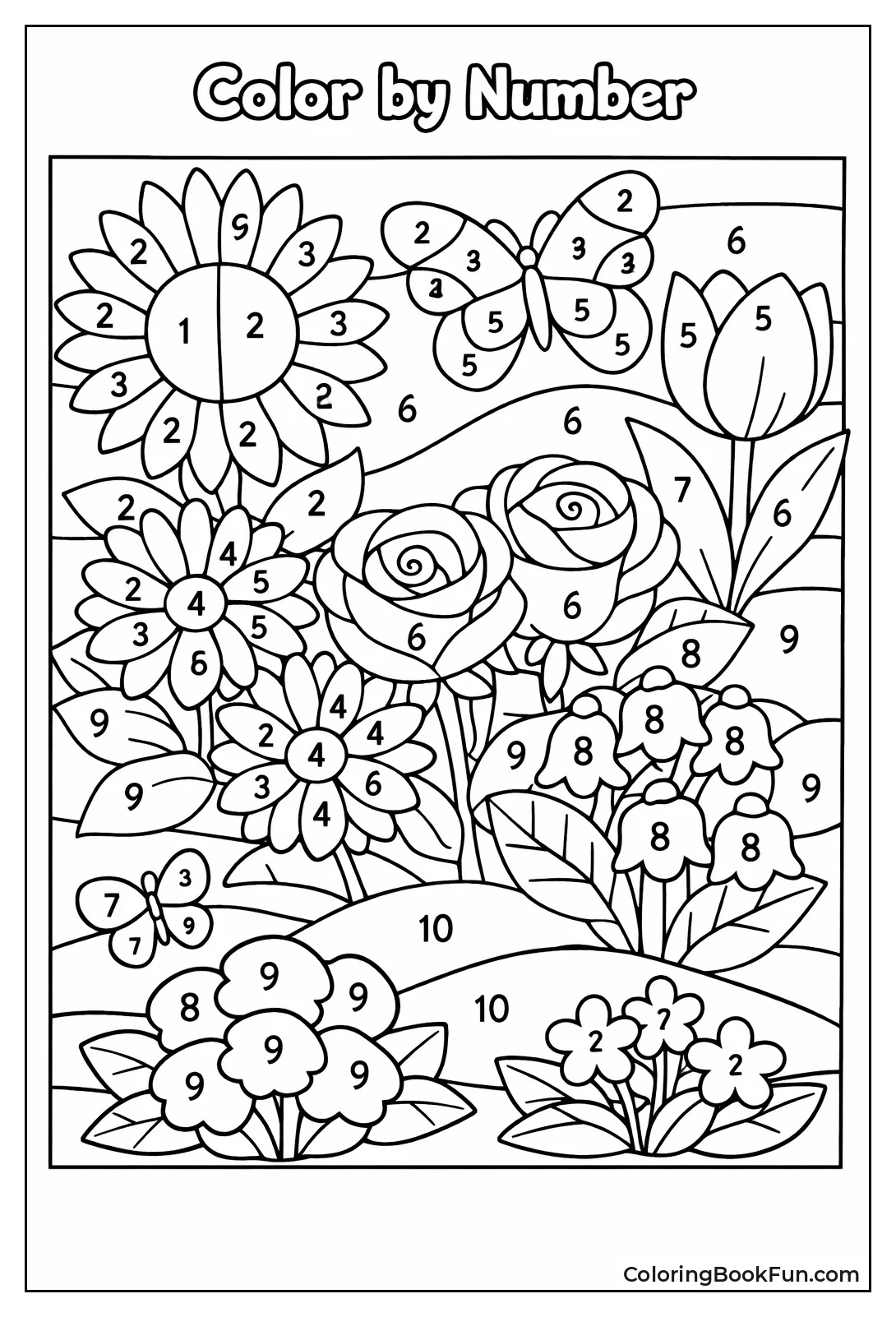 Flowers with Numbered Patterns