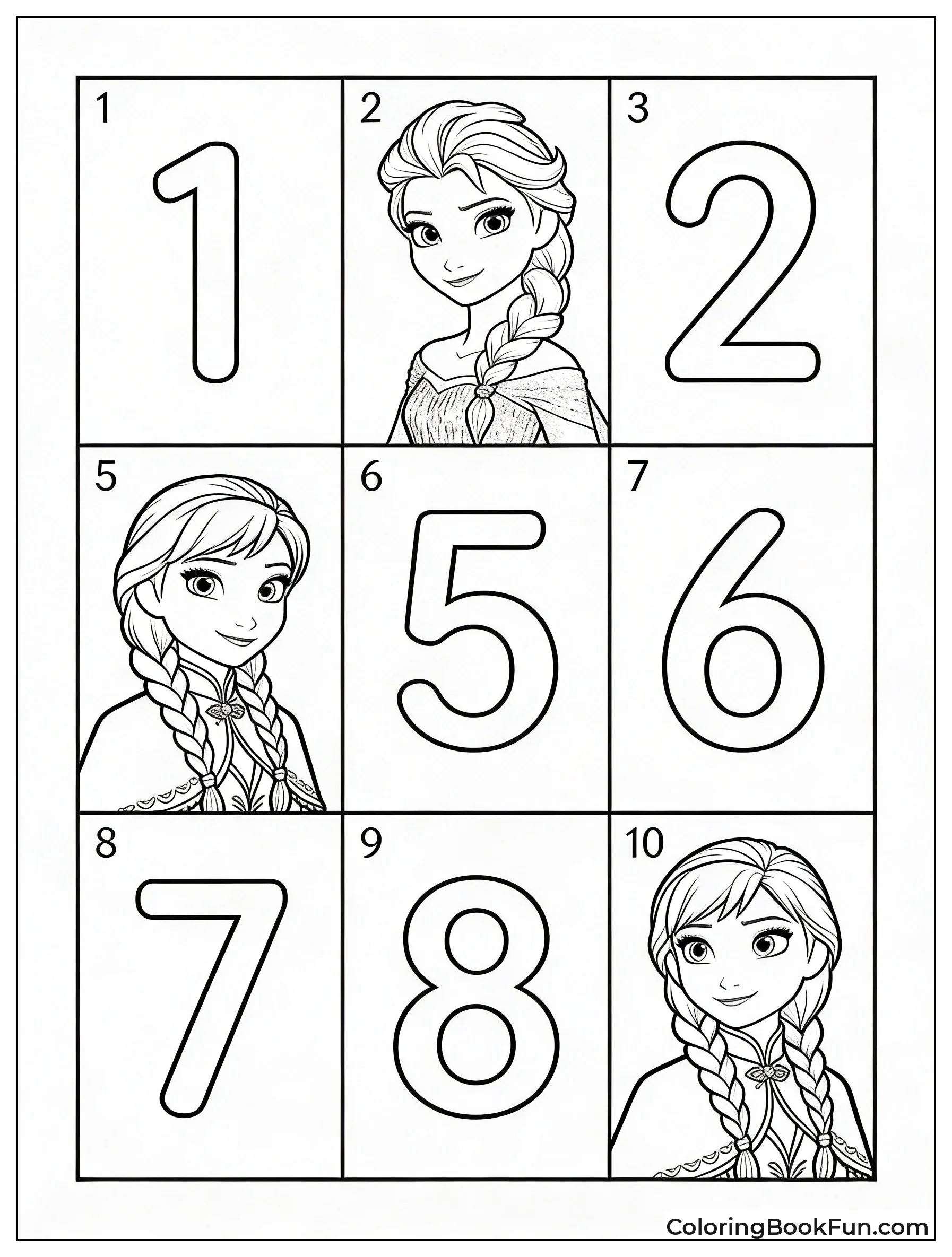 Elsa and Anna in Number Scenes