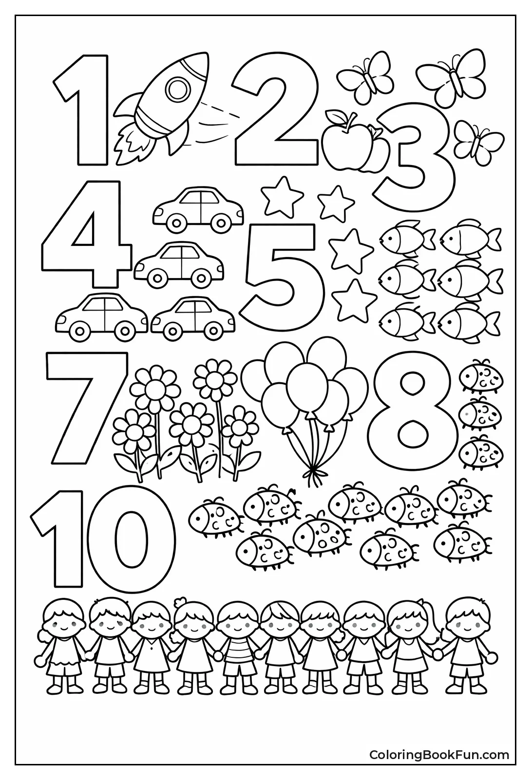 Giant Outlines of Numbers