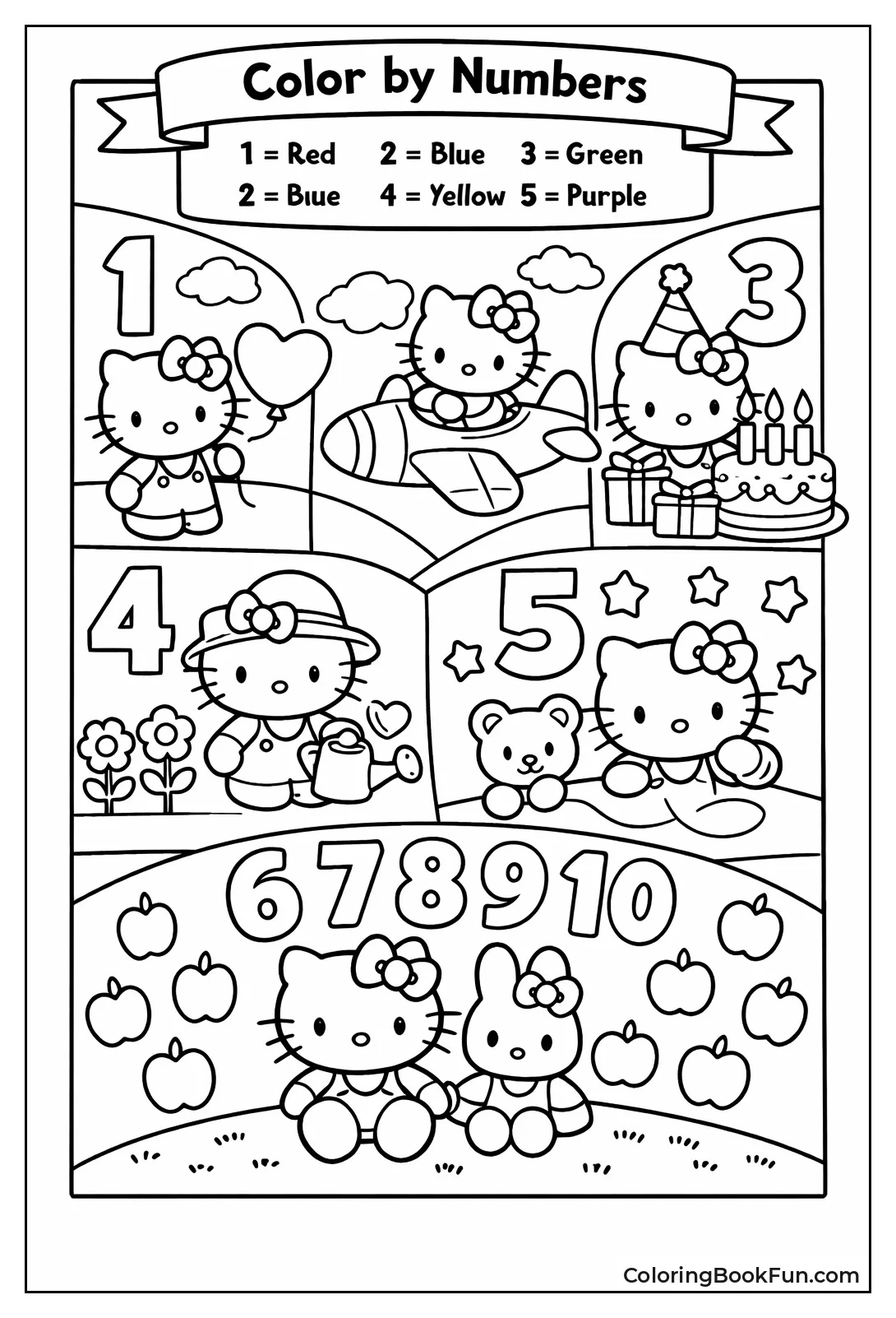 Hello Kitty in Number Scenes