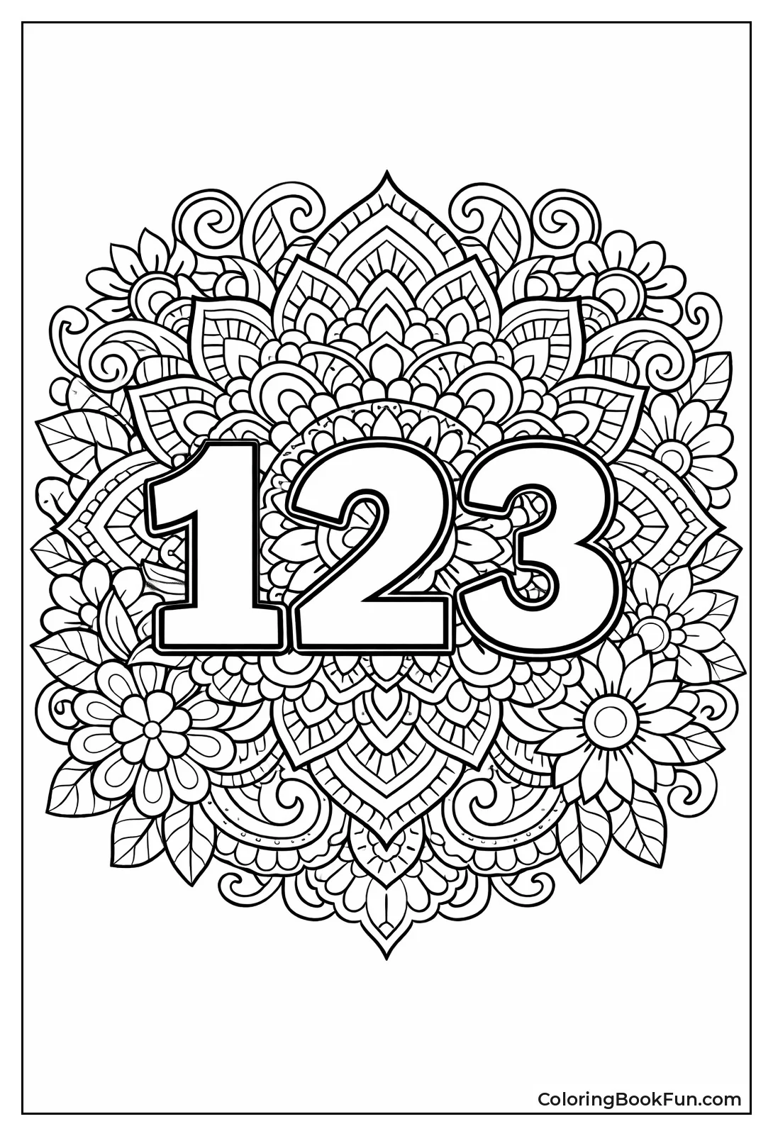 Mandala Design Around Numbers