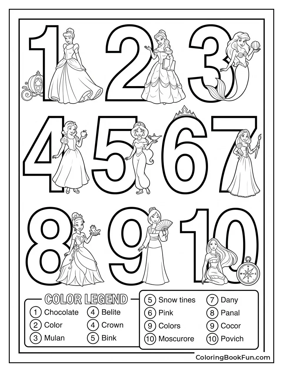 Cinderella in Number Portrait