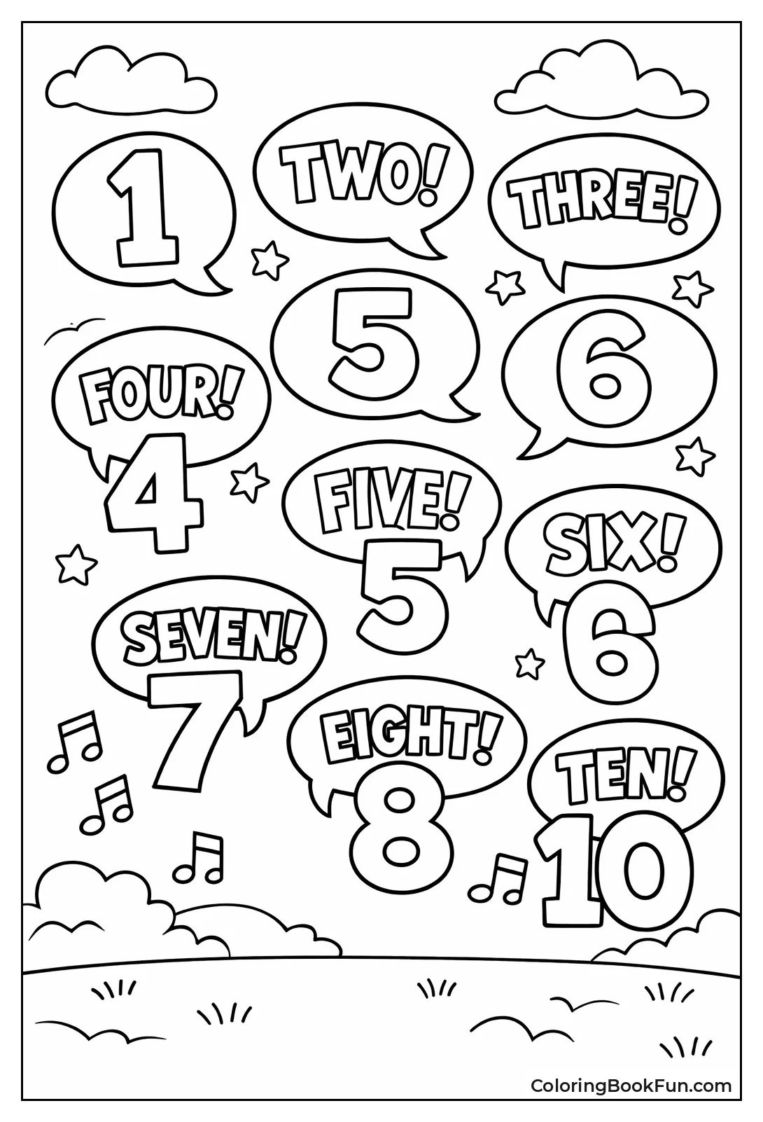Numbers Talking in Speech Bubbles