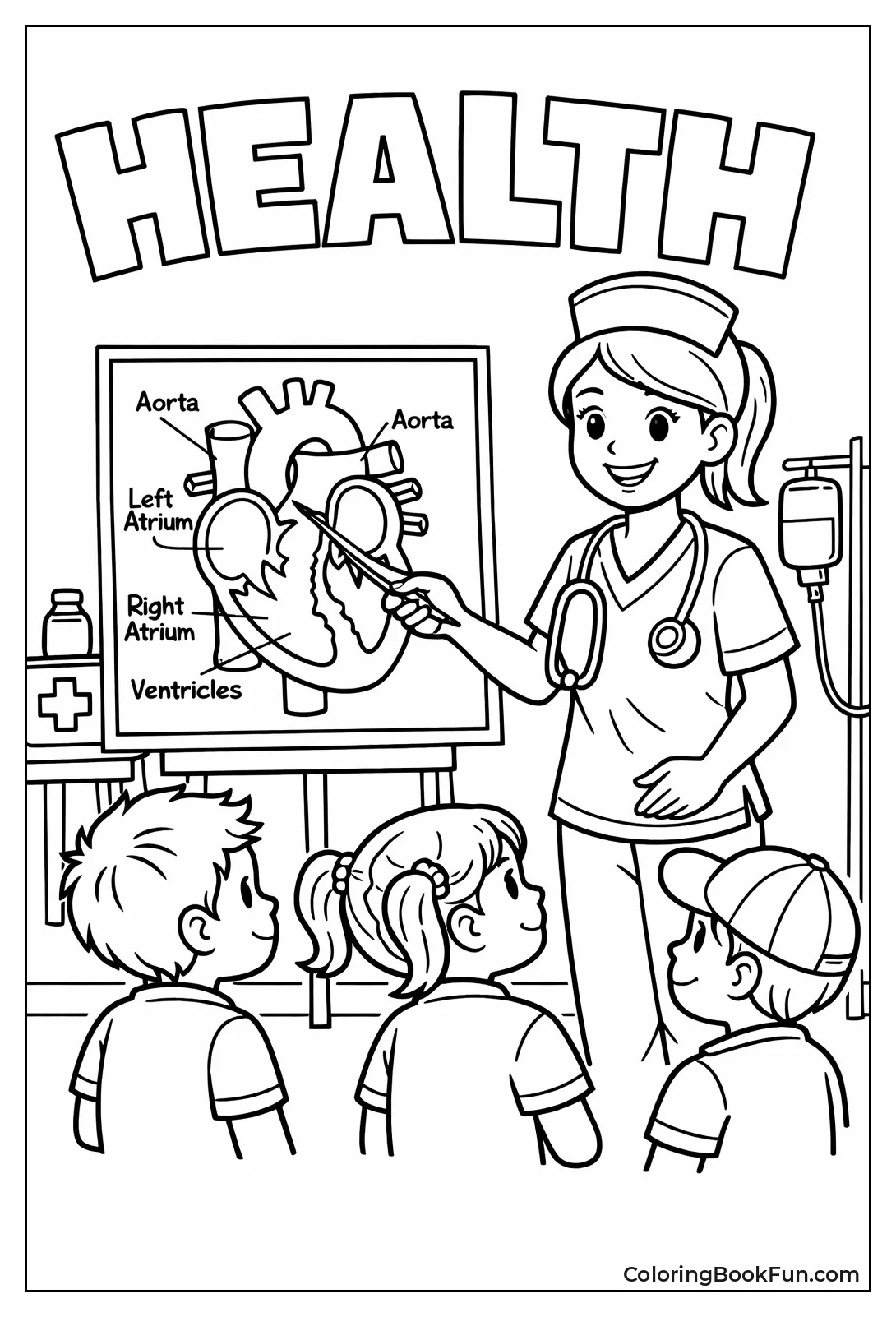 Nurse Teaching Heart Anatomy