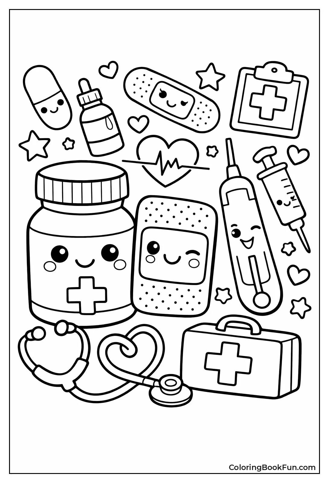 Cute Kawaii Medical Icons