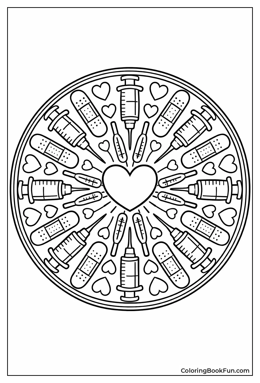 Medical Tools Mandala Pattern