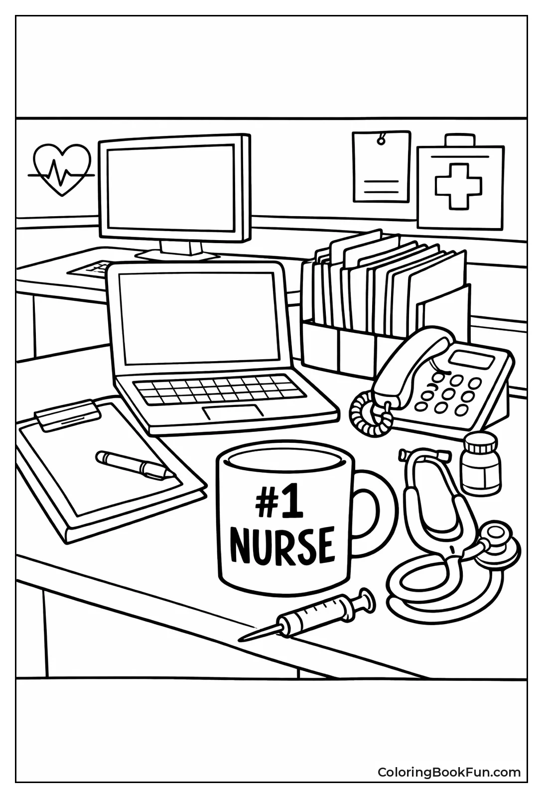 Busy Nurse Workstation
