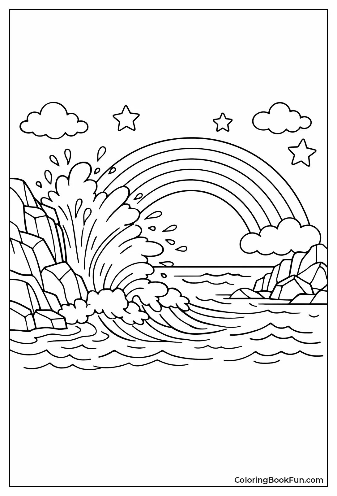 Ocean Spray Forms Small Rainbow