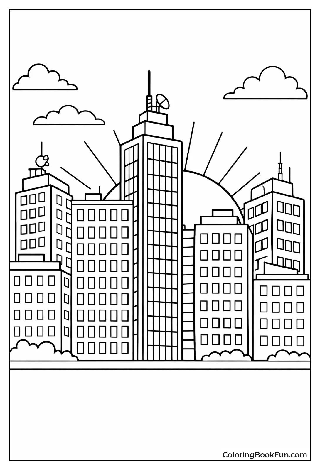 Office Skyline at Sunset