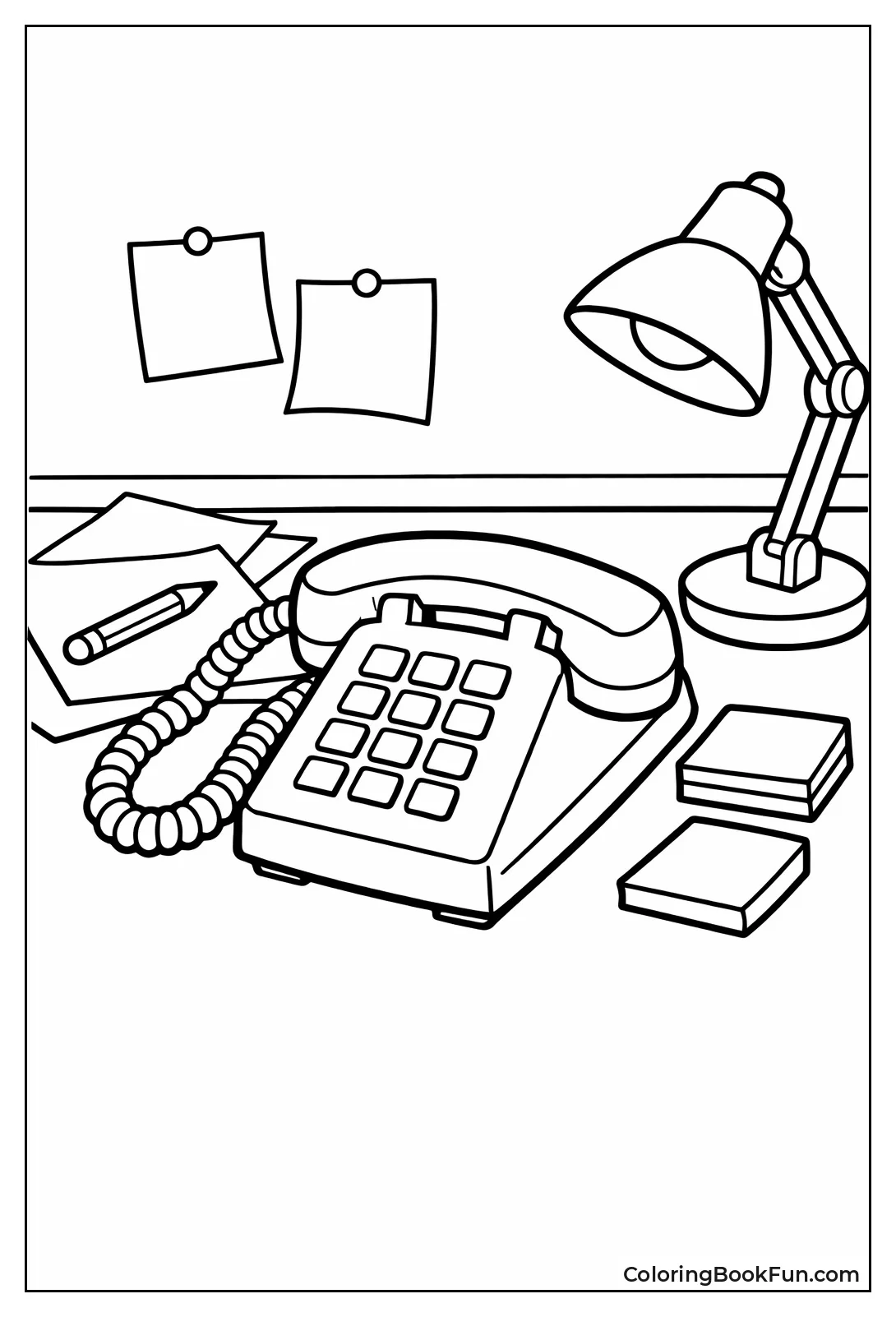 Desk Phone Office Clutter