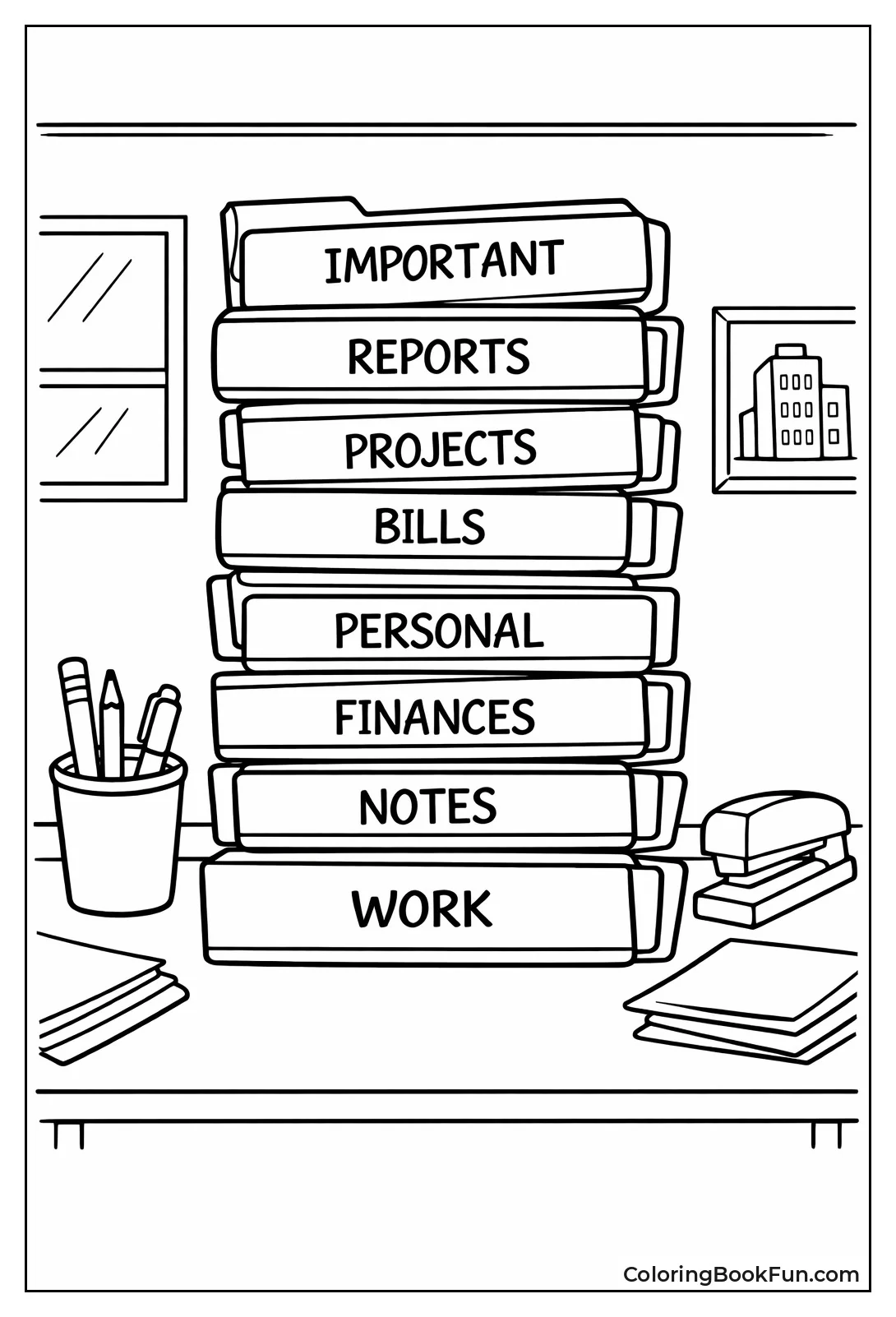 Stacked File Folders