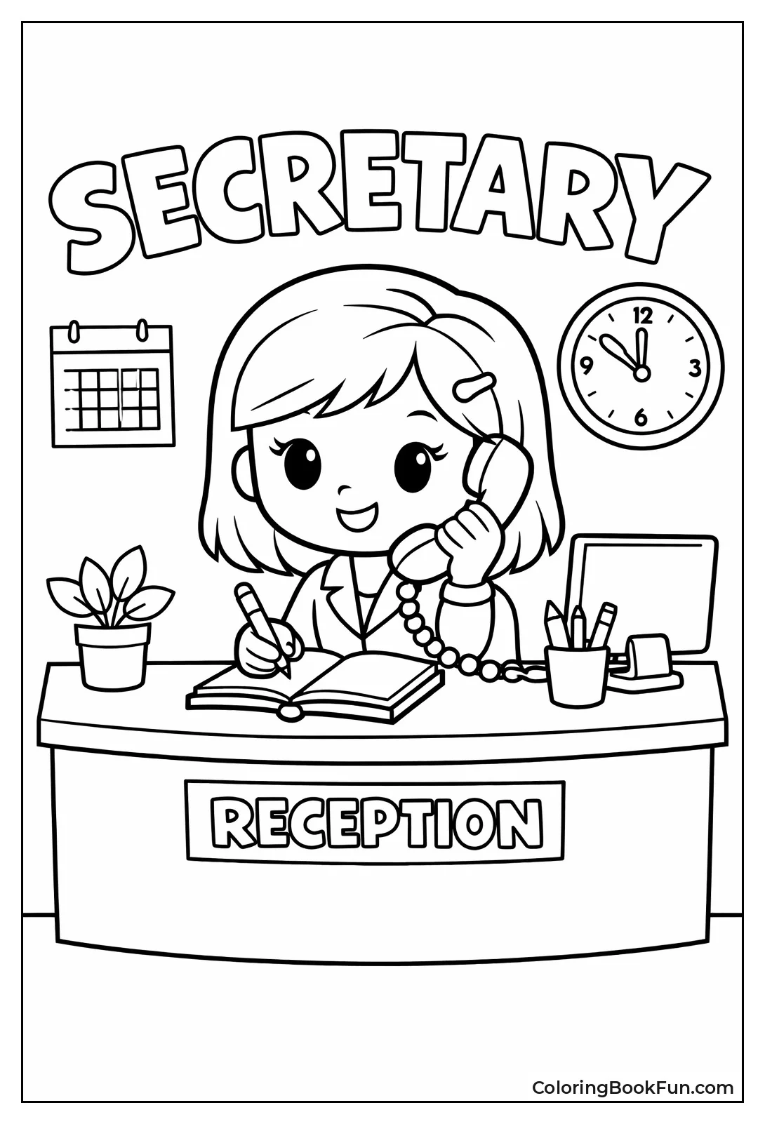 Friendly Secretary on Phone
