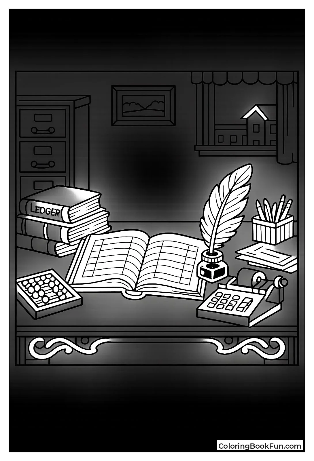 Vintage Quill Pen Desk