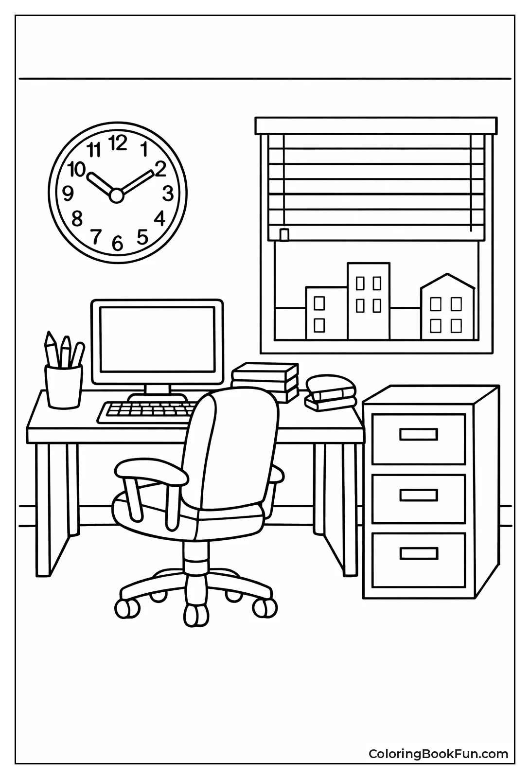 Cozy Office Room Interior