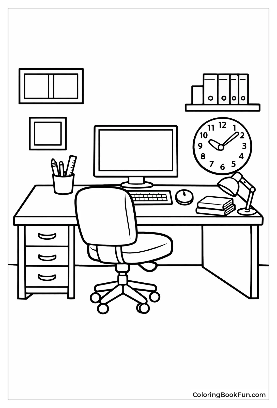 Empty Office Desk Outline