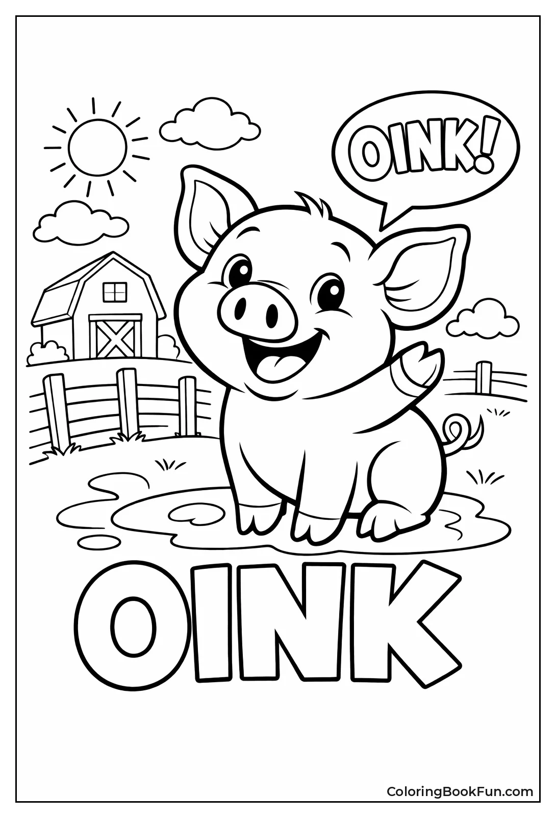 Pig Saying Oink Loudly