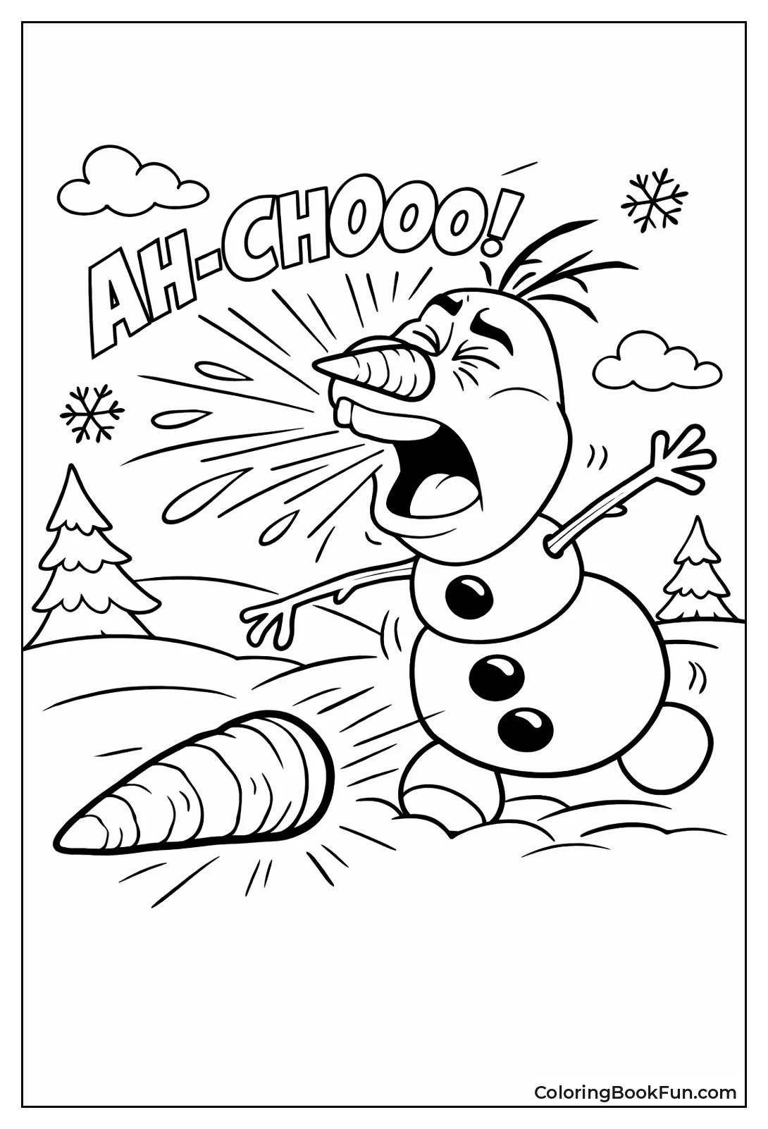 Olaf Sneezes as Nose Flies