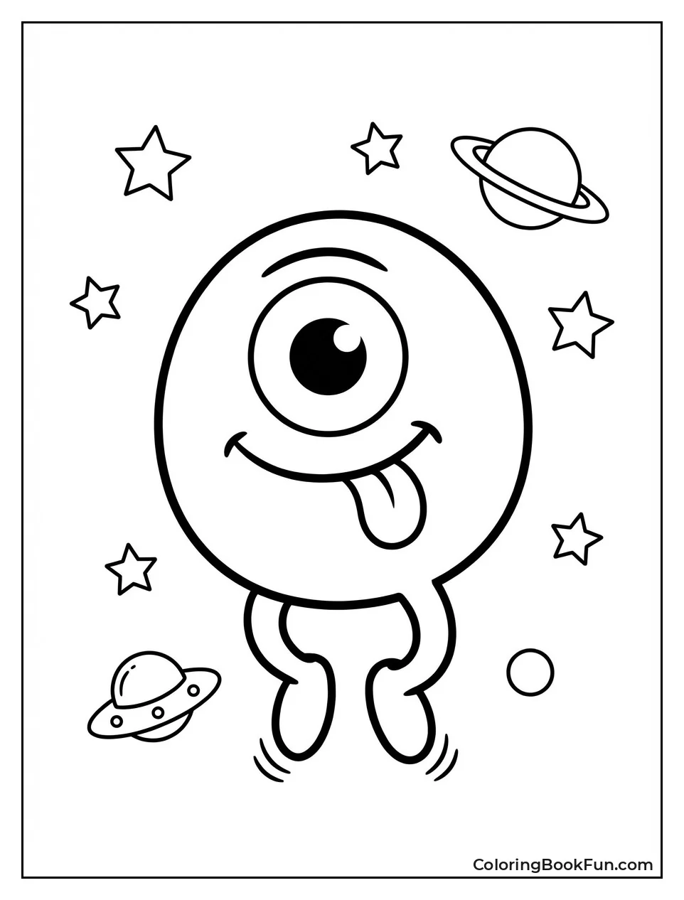 One-Eyed Alien Sticks Tongue