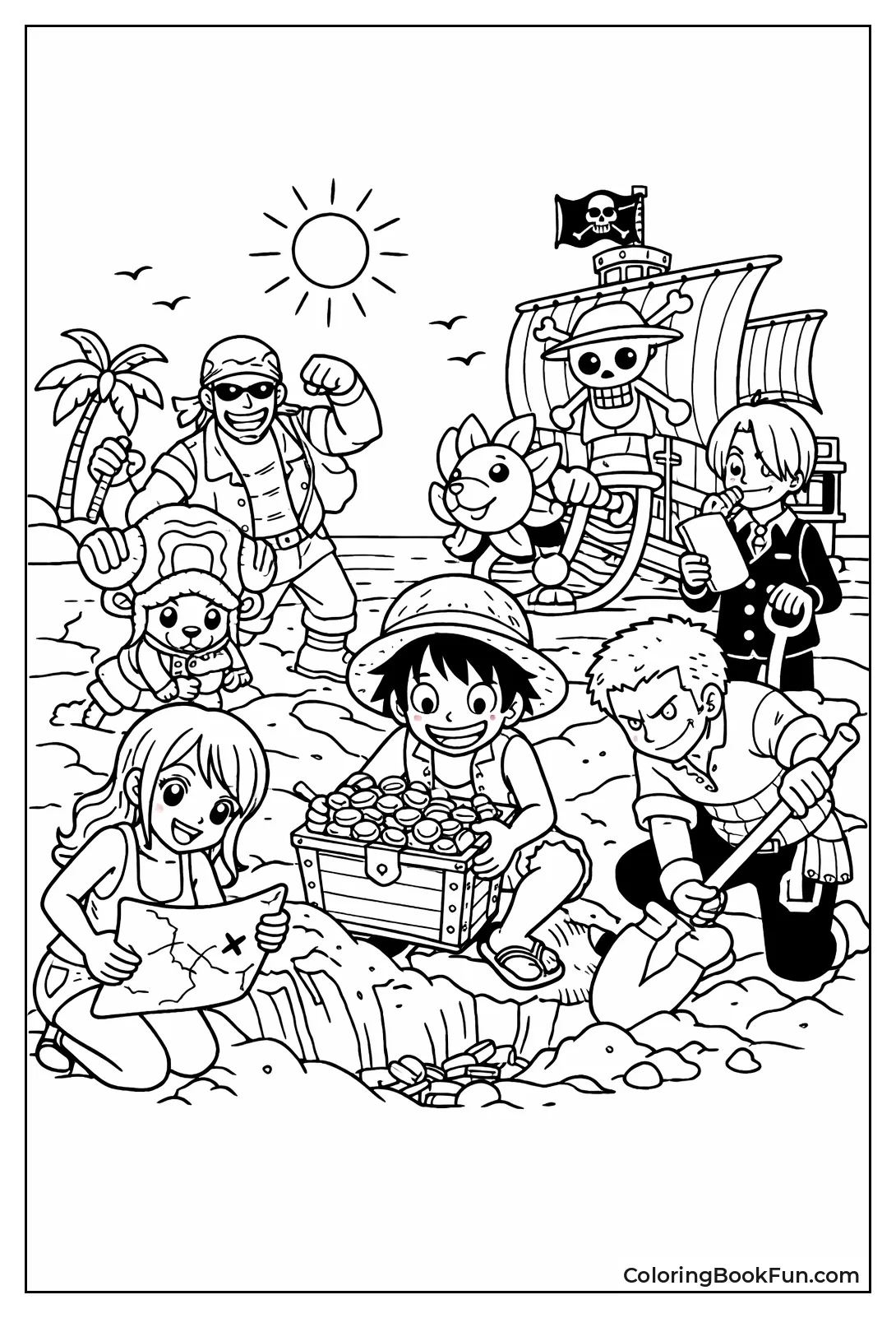 Pirates Dig Beach Treasure