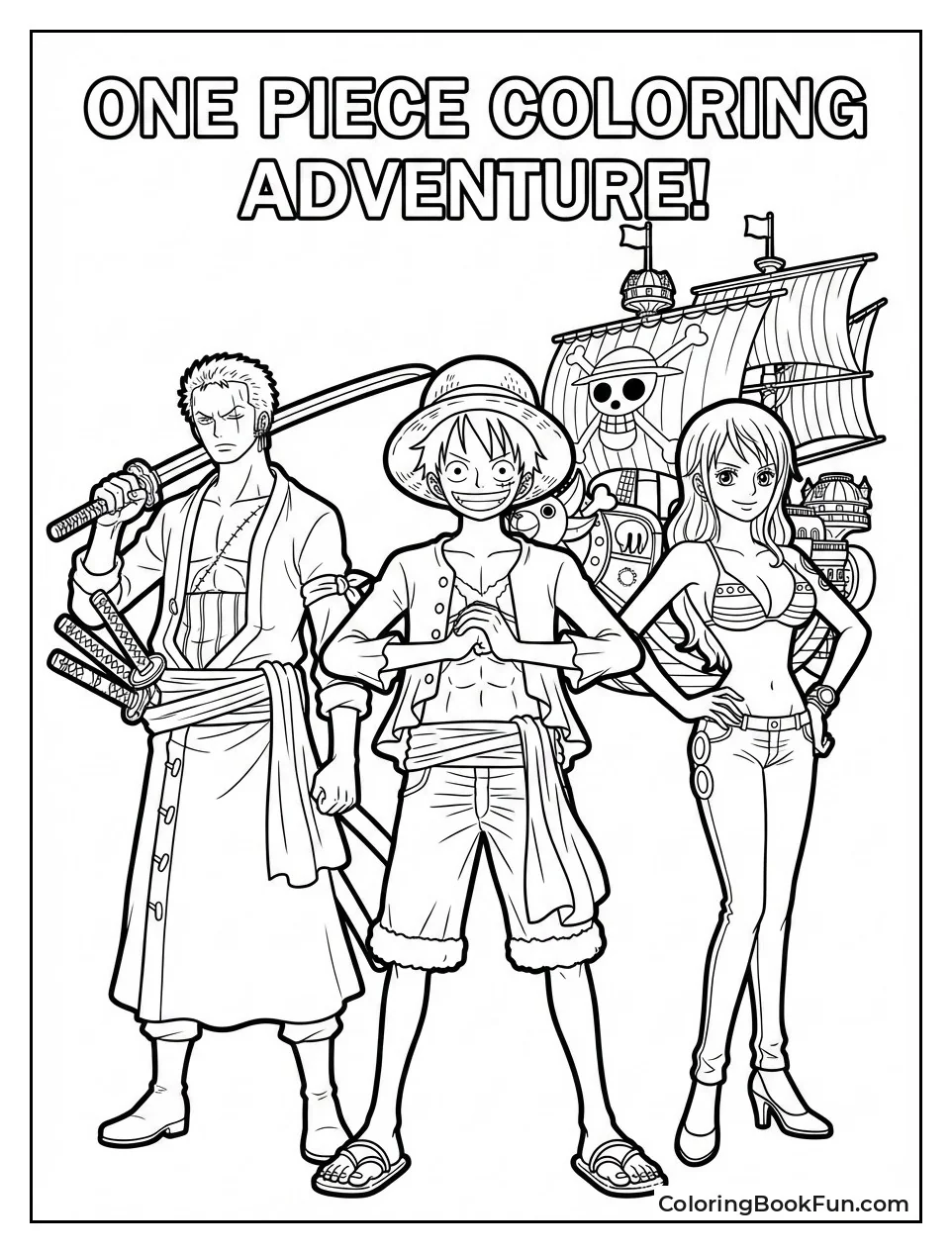 Luffy Zoro and Nami Pose Boldly