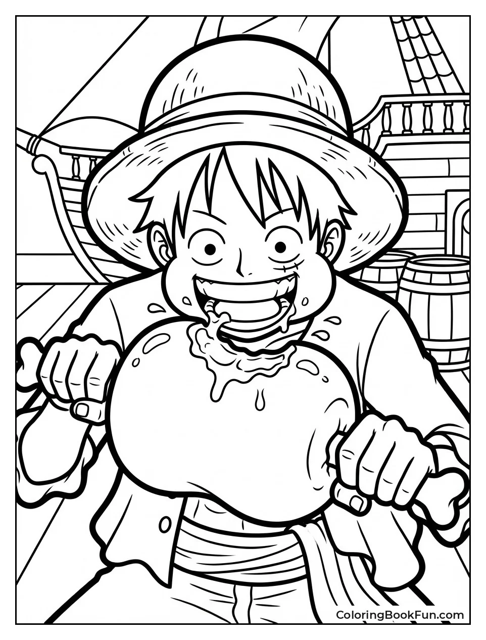 Luffy Devours Juicy Meat