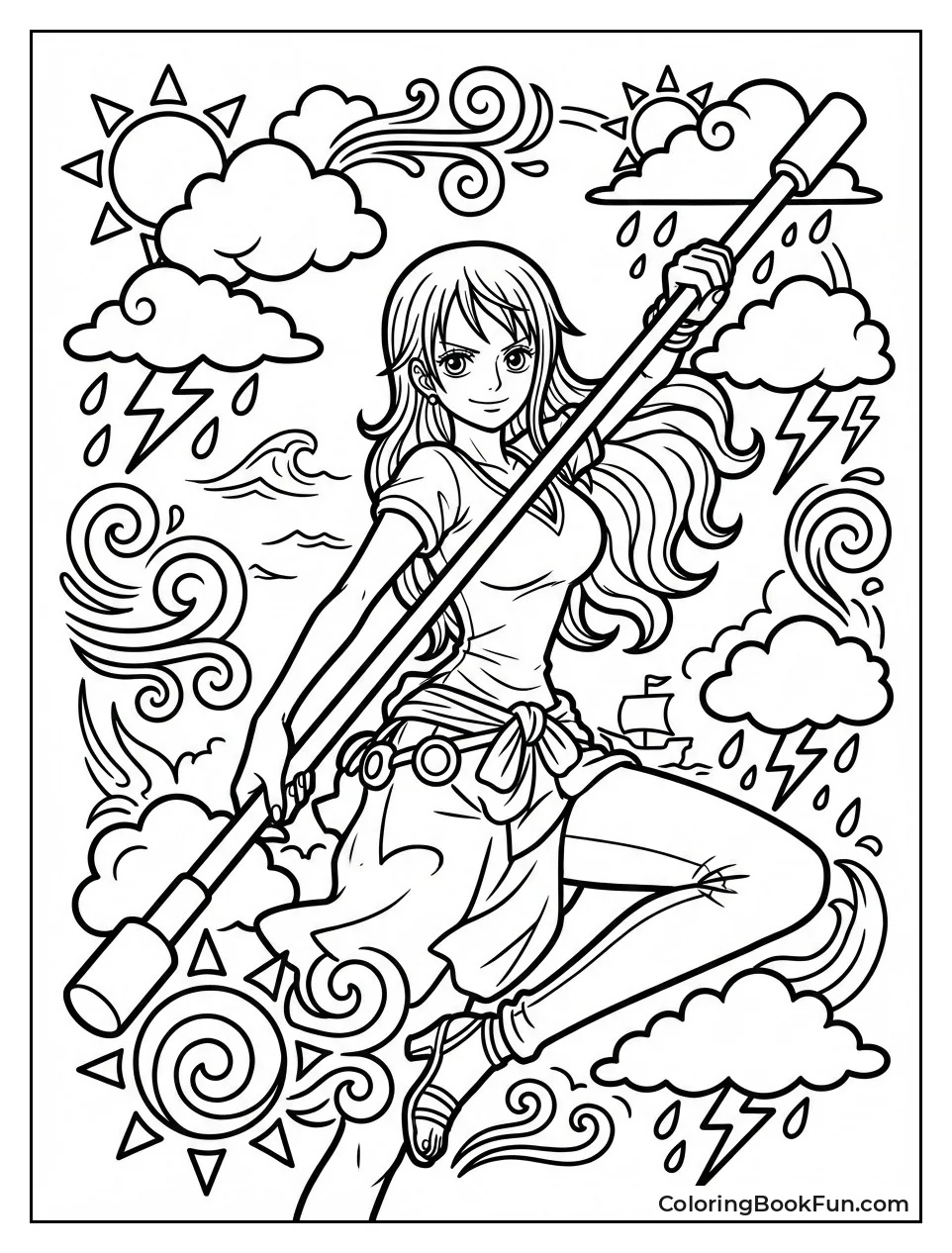 Nami Wields Clima-Tact Staff