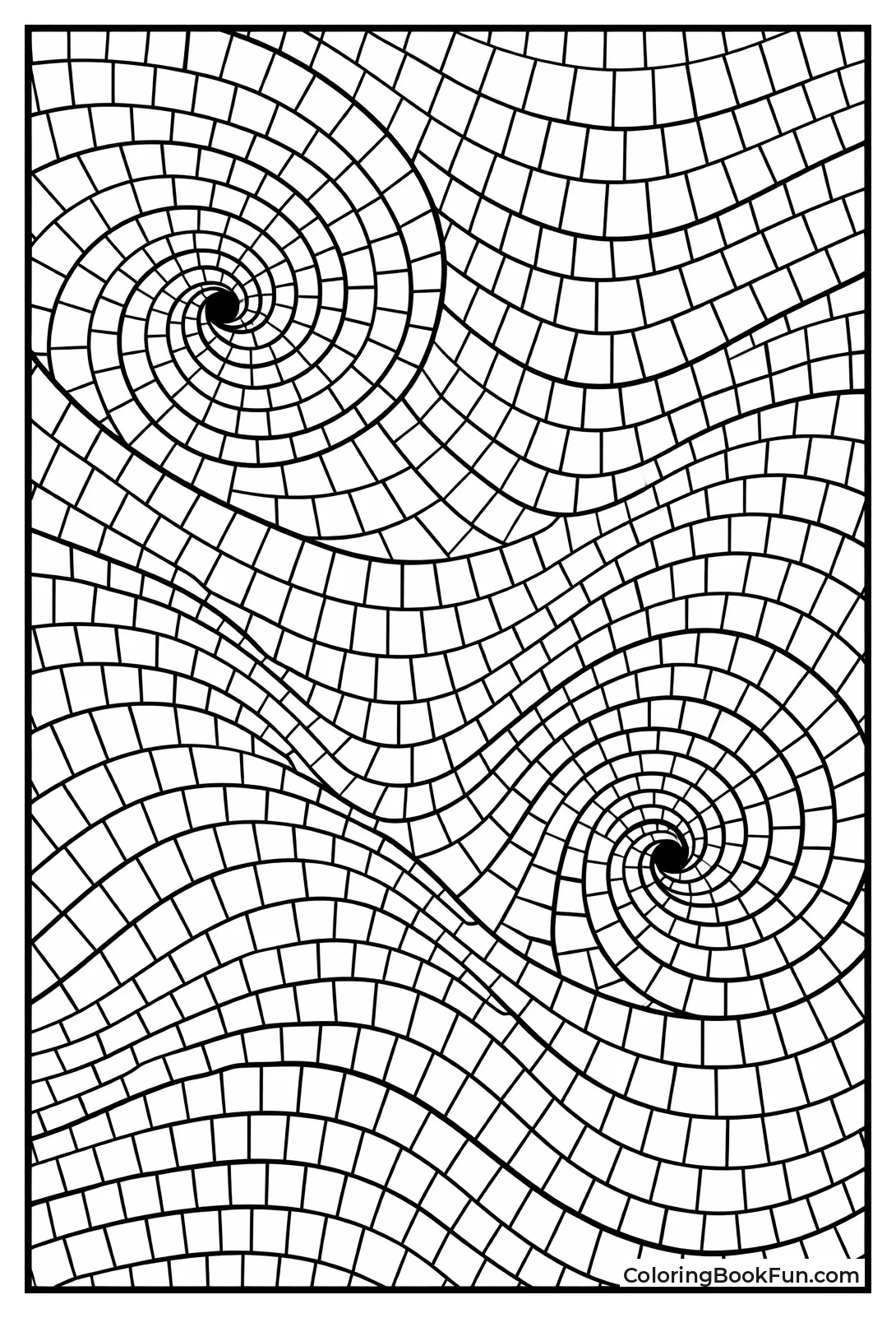 Wavy Op-Art Mosaic Illusion