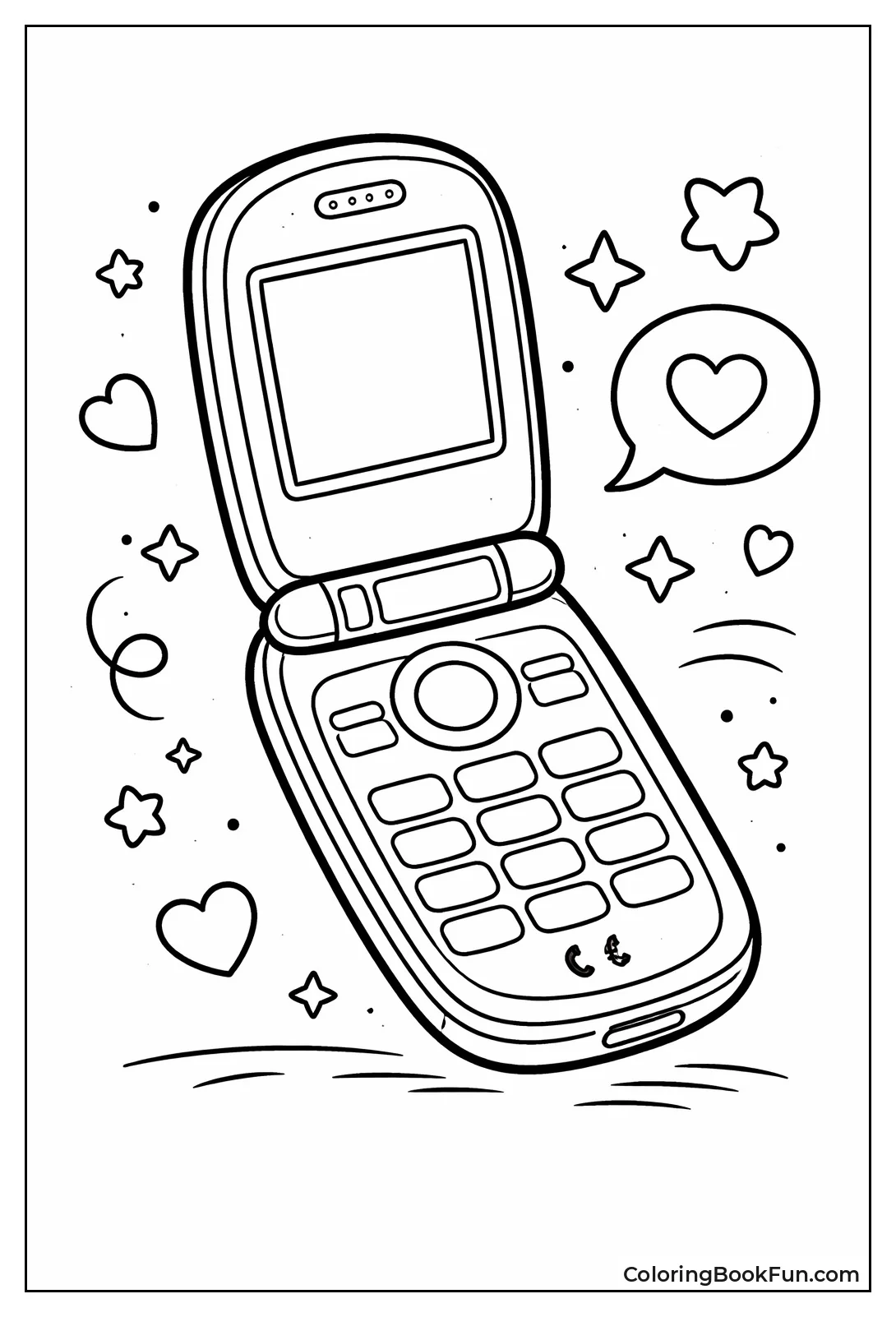 Open Colorful Flip Phone