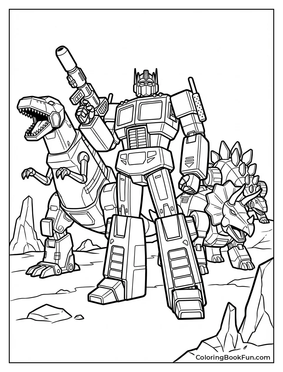Optimus with Dinobots Charge