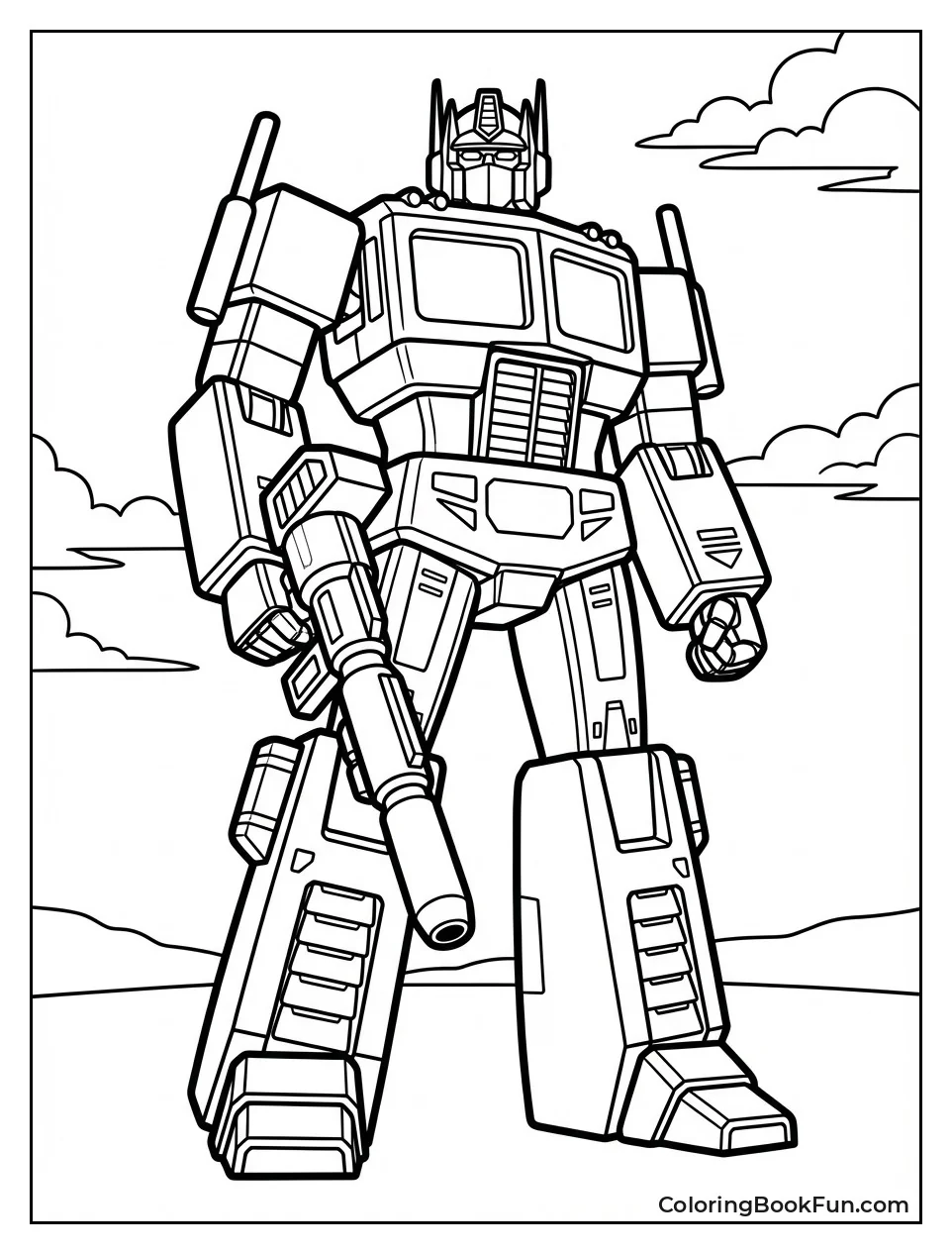 Optimus Prime Holds Blaster Tall