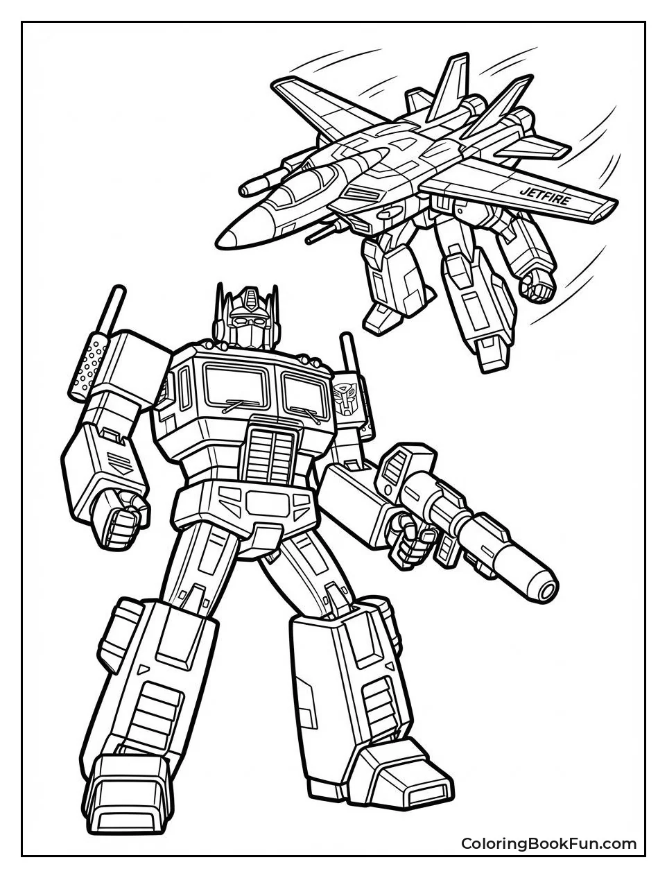 Jetfire Transforms above Optimus