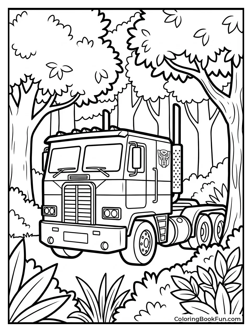 Parked Optimus Truck Waits