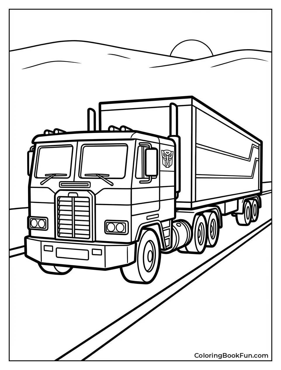 Optimus Truck Drives Highway