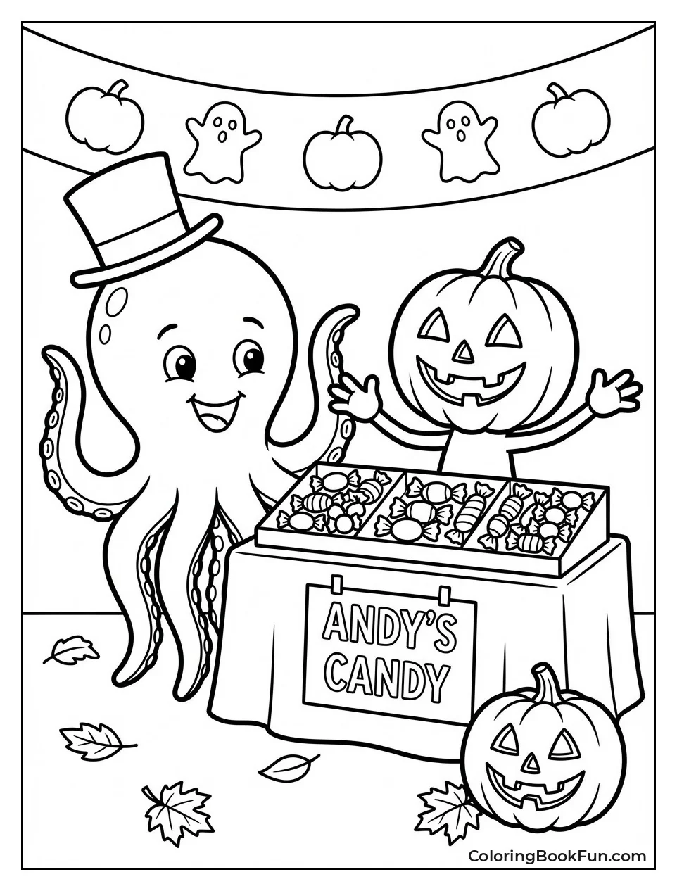 Andy Pumpkin Sells Candy