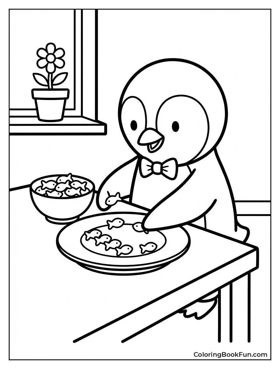 Henry Arranges Fish Crackers