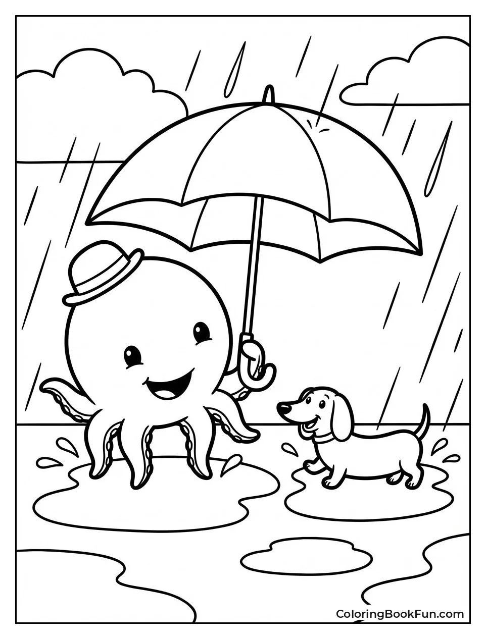 Splashing Puddles with Umbrella