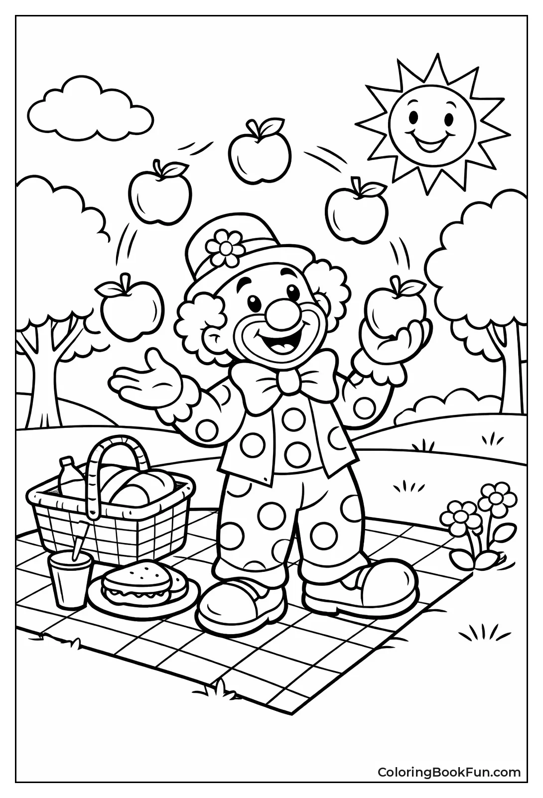 Picnic Clown Juggling Apples