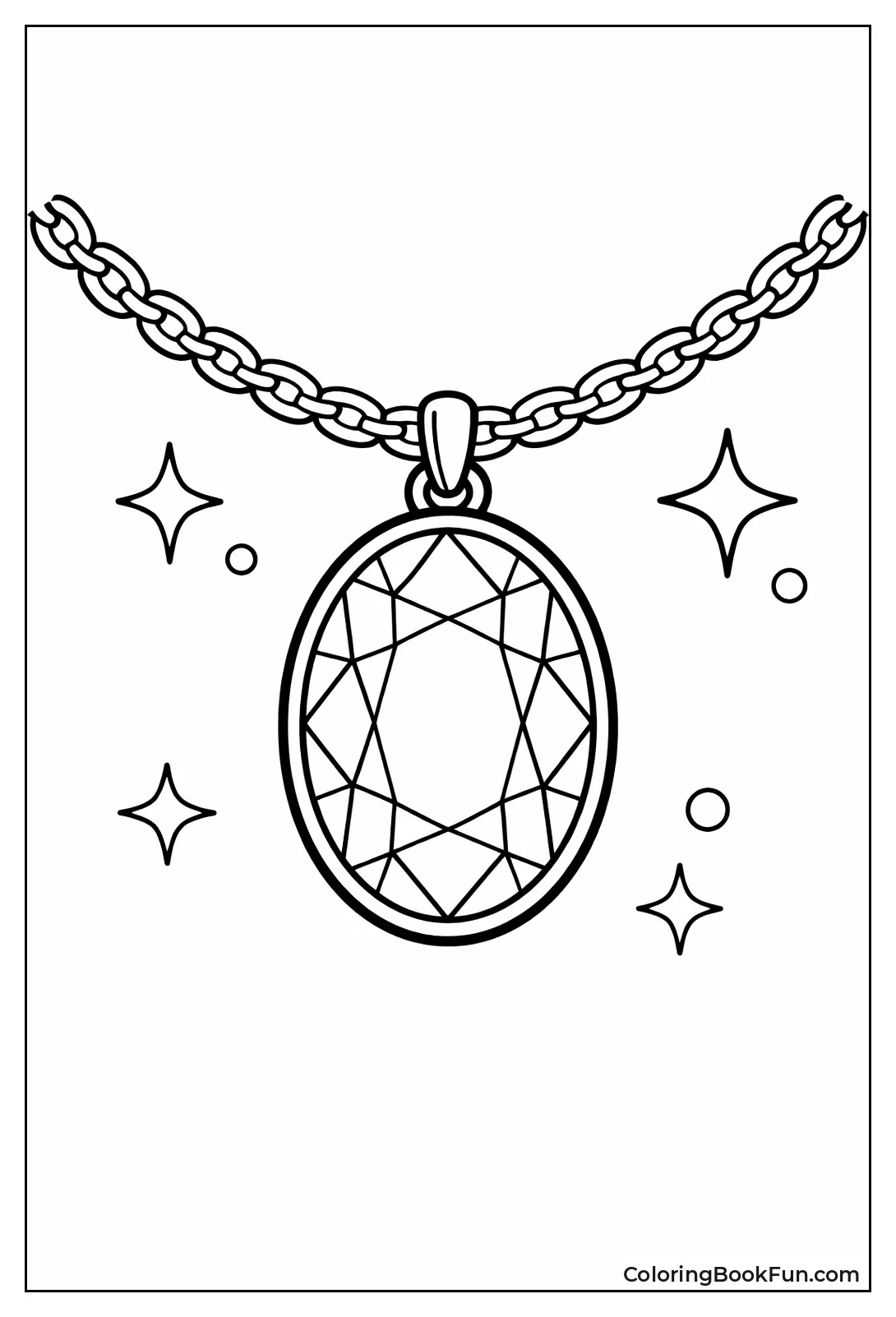 Oval Diamond Pendant Chain