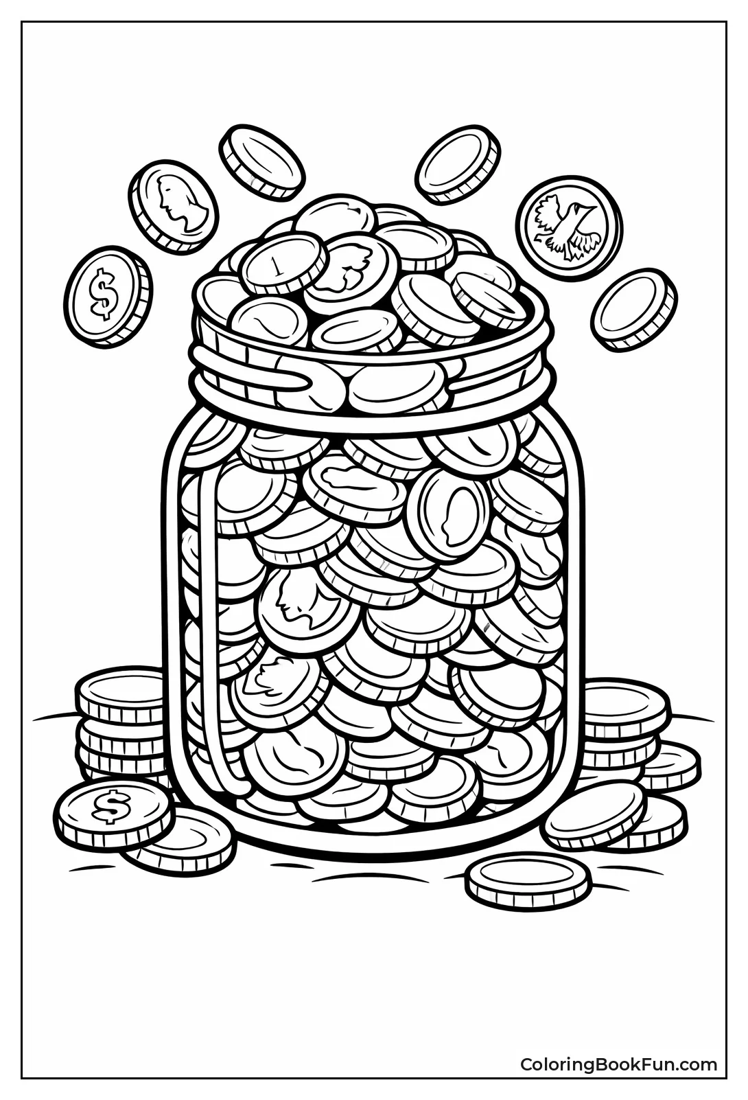 Jar Overflows with Coins