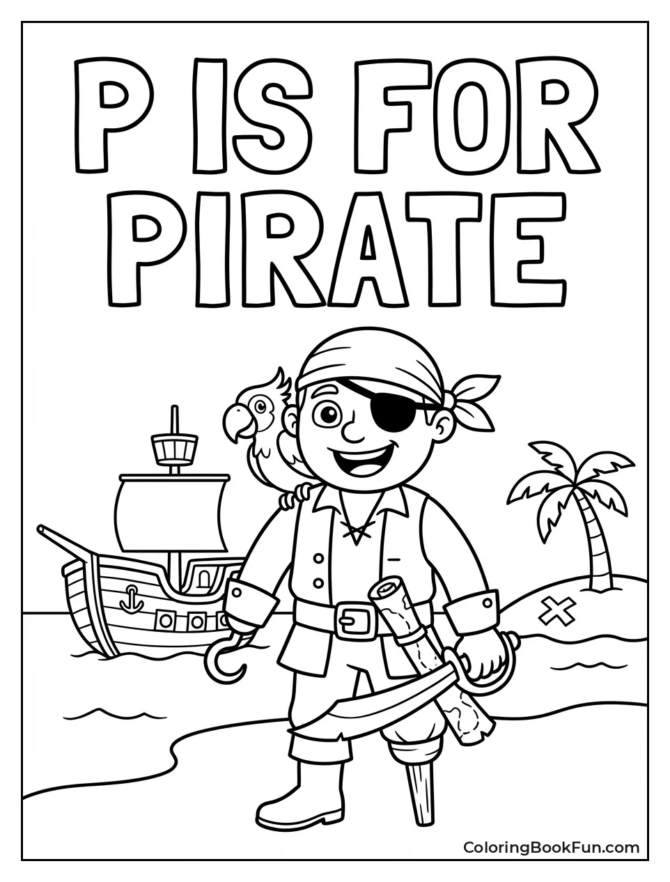 P is for Pirate with Parrot