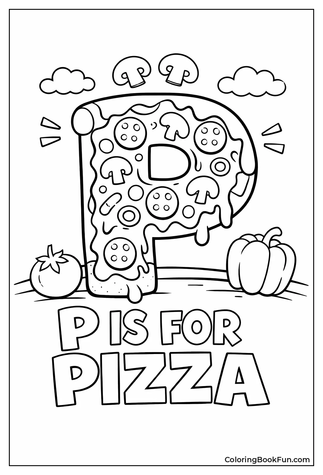 Letter P Shaped Pizza