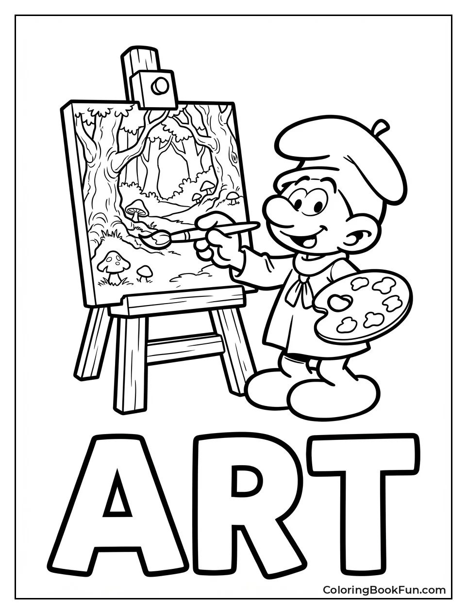 Painter Smurf Brushes Landscape