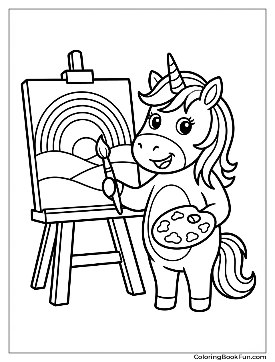 Unicorn Painting Rainbow Picture