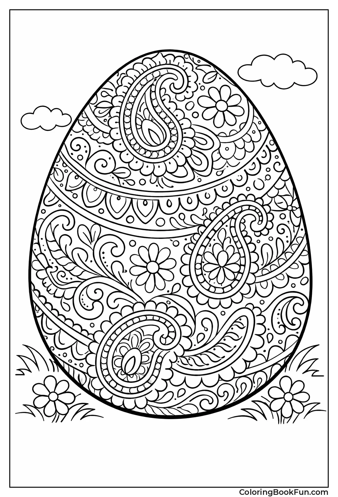 Paisley Patterns Covering Easter Egg